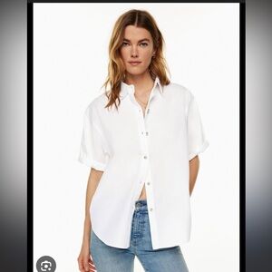 Aritzia Denim Forum Jane Shirt, White, XS